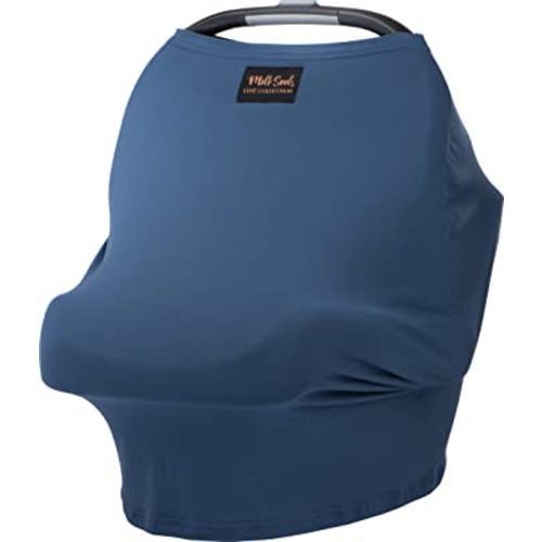 Milk Snob Original 5-in-1 Luxe Cover in Ocean Blue - Added Privacy for Breastfeeding, Baby Car Seat, Carrier, Stroller, High Chair, Shopping Cart, Lounger Canopy, Newborn Essentials, Nursing Top