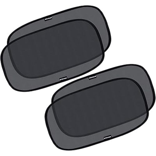 Enovoe Car Window Shade for Baby - (4 Pack) - XL - 25" x 16" - Cling Car Sun Shade for Windows - Sun, Glare and UV Rays Protection for Your Child