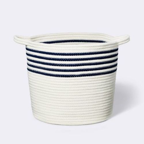 Coiled Rope Bin - Cloud Island™ Navy Stripes