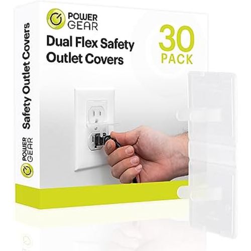 Power Gear Flexible Outlet Covers Baby Proofing Child Proof Plug Covers for Electrical Outlets Easy Install Outlet Plug Covers UL Listed Shock Prevention Clear 74749 30 Count