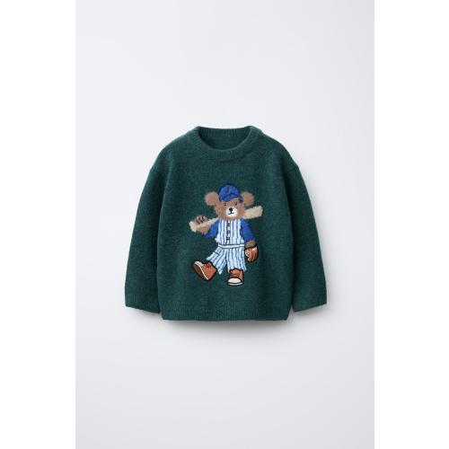 BEAR KNIT SWEATER - Green marl | ZARA United States