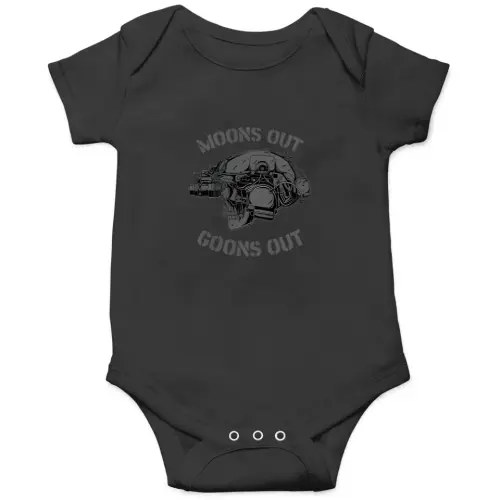 Moons out goons out skull helmet nvgs military 's Onesies Kids's Short Sleeve Onesie NB (0-3M) Black sold by Petrnamuzina | SKU 1002720718 | Printerval