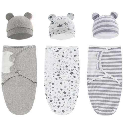 3-Pack Organic Baby Swaddle Sleep Sacks - Newborn Swaddle Sack - Ergonomic Baby Swaddles 0-3 Months (Grey)