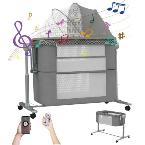 Electric Rocking Bassinet for Baby, 4 and 1 Baby Bedside Bassinets - TikTok Shop
