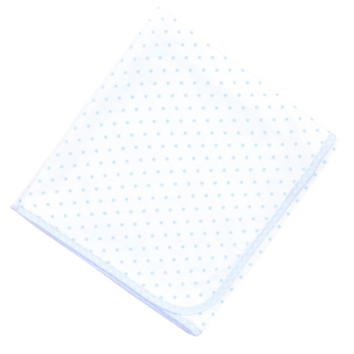 Magnolia Baby - Gingham Dots Receiving Blanket in Light Blue