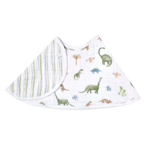 dino jungle essentials cotton muslin burpy bib | aden + anais