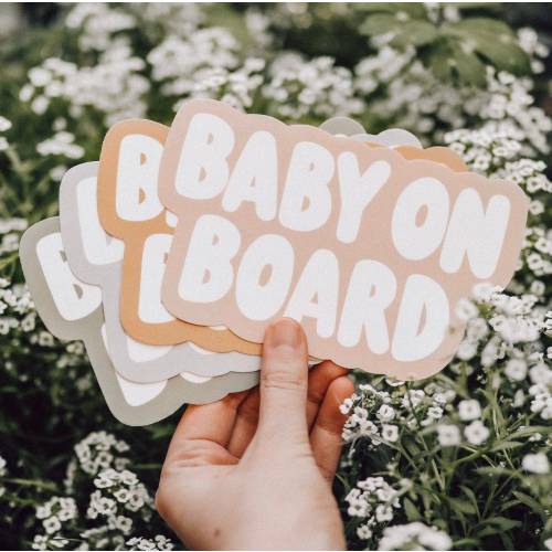 Aesthetic Baby on Board Bumper Sticker | gift idea Car Decal | Decorative Car Sticker | Weatherproof Car Sticker 6&quot;