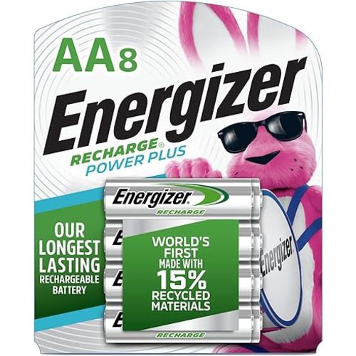 Energizer Power Plus Rechargeable AA Batteries (8 Pack), Double A Batteries