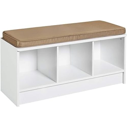 ClosetMaid 3 Cube Bench Home Organizer, White/Tan
