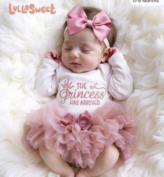 SHEIN Newborn Girl Photography Props Baby Girl Coming Home Outfit 1 Month Baby Girl Romper Props With TUTU Skirt And Bow Headband Newborn Shower Gift | SHEIN USA