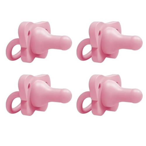 Dr. Brown's HappyPaci 100% Silicone Baby Pacifier, Contoured One-Piece Design, Pink, 0-6m, BPA-Free, 4-Pack