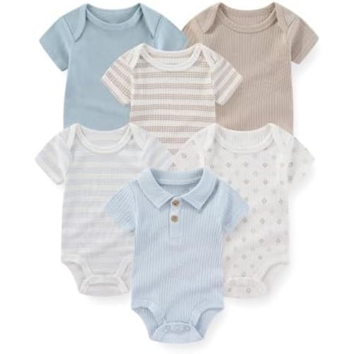 Fashion Baby Boy Girl Bodysuits 6-Pack Casual Cotton Soft Infants Outfit New born Clothes
