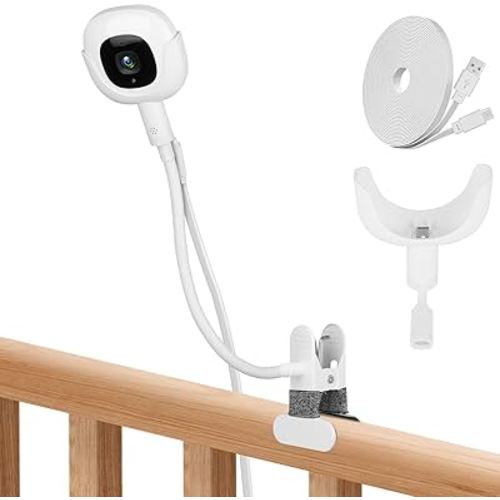 Baby Monitor Clip Charger Mount for Nanit Pro Baby Monitor With Type-C Charging Port Connector mount and 10FT Power Cable,Travel Baby Monitor Accessory without Tool or Wall Damage(Camera not Included)