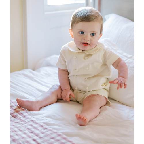 Edgehill Collection x Kristin Ellen Hockman Baby Boys 3-24 Months Robert Yellow Shortall