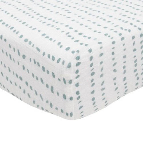 Little Unicorn Cotton Muslin Crib Sheet, Color: Stone Stripe