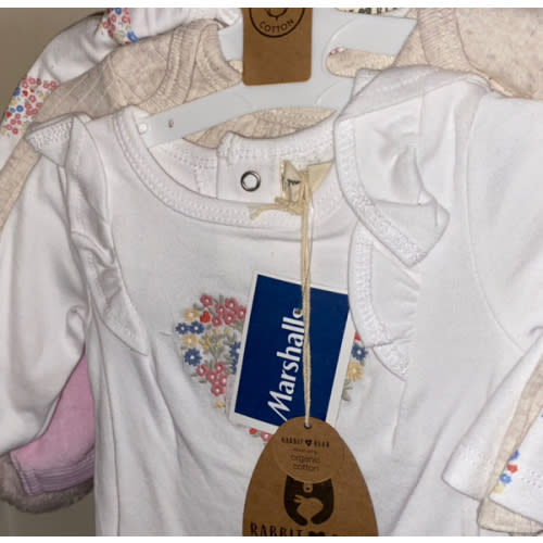 NEW Rabbit + Bear Organic 3pc Bodysuit + Skirt + Socks Set Pink sz 12m