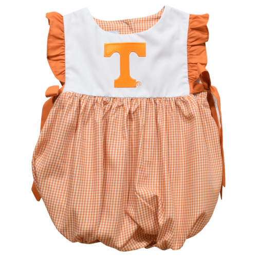 Tennessee Vols Embroidered Orange Gingham Girls Bubble