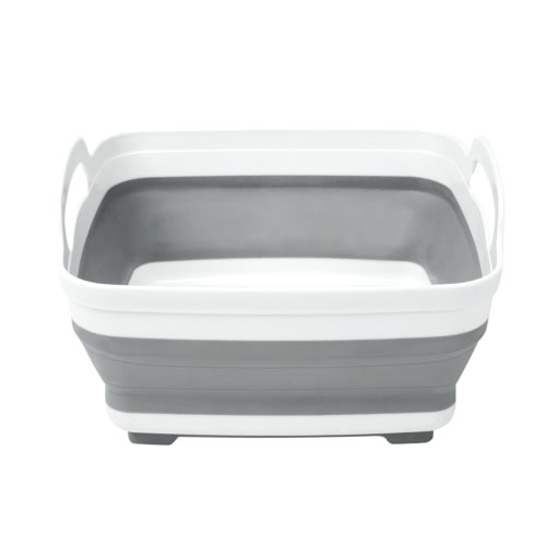 Kitchen Details Self Draining Collapsible Plastic Wash Basin Strainer, Gray