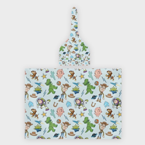 Toy Story Cartoon 2 Piece Baby Swaddle Hooded Set, Newborn Swaddle Blanket for Baby Boys and Girls 40" x 29"