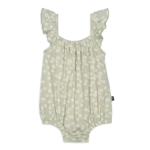 Modern Moments By Gerber Baby Girl Cotton Romper with Ruffle Straps, Sizes 0/3 Months - 24 Months