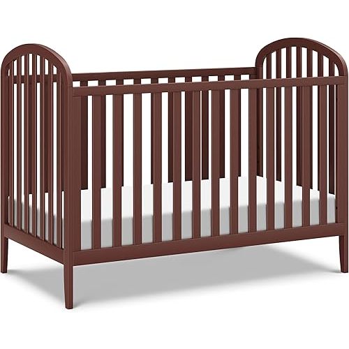 DaVinci Beau 3-in-1 Convertible Baby Crib with Toddler Bed & Daybed Conversion, Durable and Easy to Assemble - GREENGUARD Gold Certified w/ 4 Adjustable Mattress Heights - Crimson