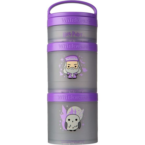 Whiskware Harry Potter Stackable Snack Containers for Kids and Toddlers, 3 Stackable Snack Cups for School or Travel, Dumbledore and Hedwig - 1