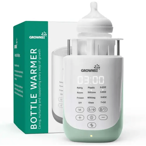 GROWNSY Nutri Bottle Warmer with Innovative Auto-Lift Feature, 10-in-1 Fast Baby Bottle Warmer with Night Light, Retain Nutrients Milk Warmer for All Bottles