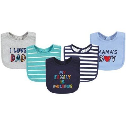 Hudson Baby Infant Boys Cotton Bibs, Boy Bold Family, One Size