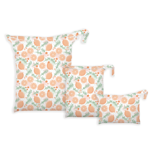 ALVABABY 3 PCS Diaper Wet/Dry Bag Waterproof Reusable with Two Zippered Pockets for Cloth Diapers, Swimsuits, Travel, and Gym (3LDR-EW28A)