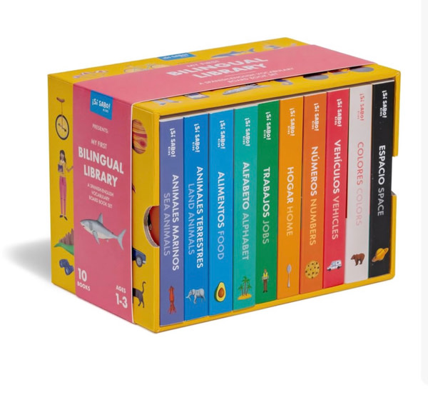 My First Bilingual Library: A Spanish-English Vocabulary Board Book Set of Colors, Numbers, Animals, ABCs, and More (Si Sabo Kids)
