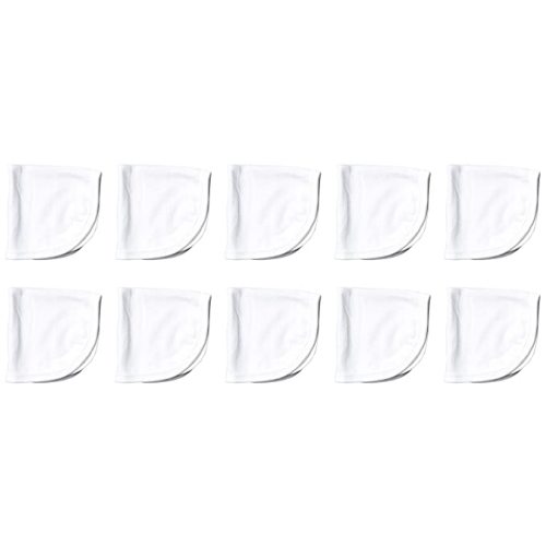 HonestBaby 10-Pack Organic Cotton Baby-Terry Wash Cloths, Bright White, One Size - One Size (Pack of 10)