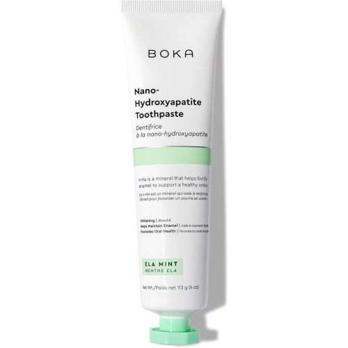 Boka Fluoride Free Toothpaste - Nano Hydroxyapatite, Remineralizing, Sensitive Teeth, Whitening - Dentist Recommended for Adult & Kids Oral Care - Ela Mint Flavor, 4 Fl Oz 1 Pk - US Manufactured