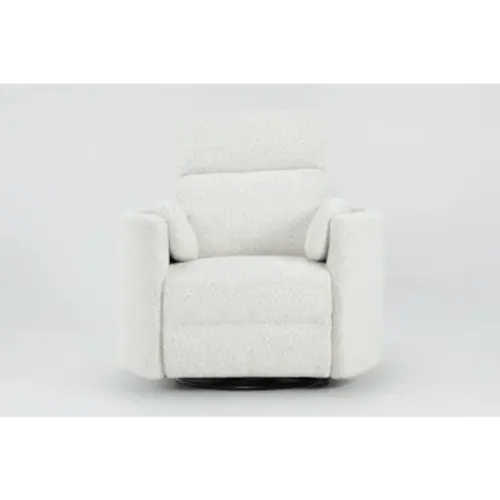 Rayna Snow Nursery Power Swivel Glider Recliner With USB | Living Spaces