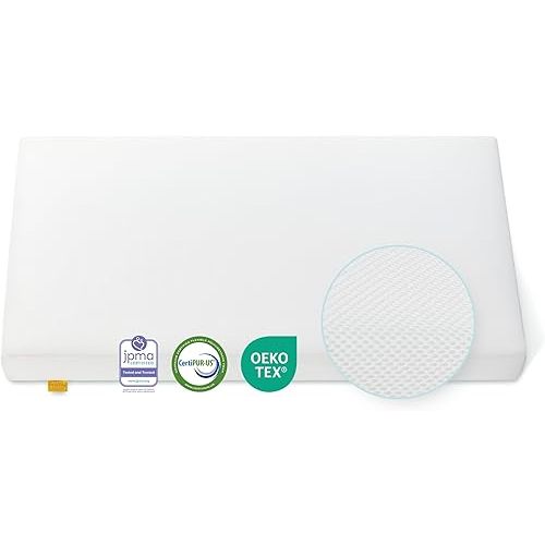 Crib Mattress, JPMA Certified Baby Mattress, Breathable Surface, CertiPUR-US and Oeko-TEX Approved, Standard Full Size for Crib & Toddler Bed, Waterproof Machine Washable Cover, 52” x 27.6”