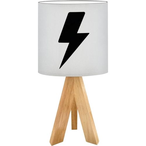 Tripod Table Lamp Rad Little Cool Dude Preppy Black Checkered Sign Bedside Lamps Small Lamp Nightstand Lamp with Linen Lampshade Table Lamps for Bedroom Livingroom Nursery
