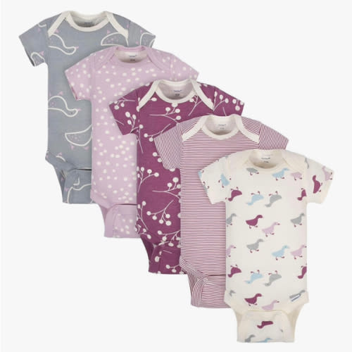 Grow by Gerber baby-girls 5-pack Short-sleeve Onesies Bodysuits