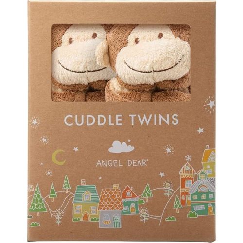 Angel Dear - Brown Monkey, Cuddle Twins Blankie Set