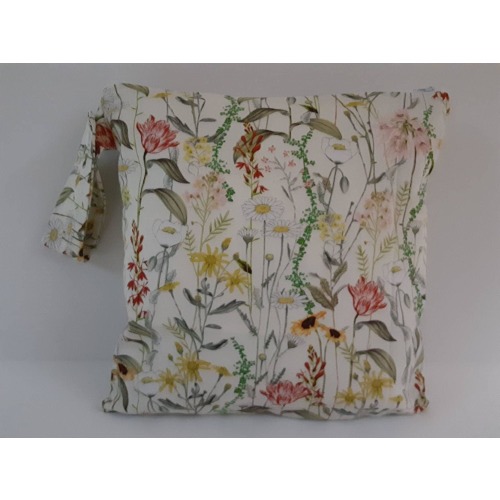 Wet Bag, Wild Flower Wet Bag For Cloth diapers, Sports Bag, Dirty Diaper Bag, Wet Dry Bag, Gym Bag, Cosmetic Bag, Diaper clutch