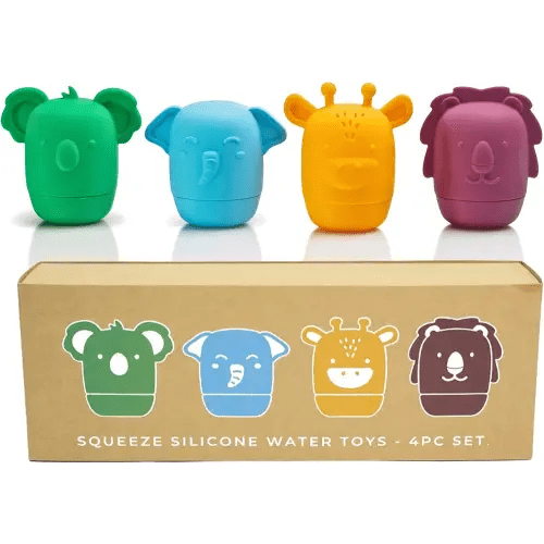 Mold Free Bath Toys - Silicone Bath Toys for Babies 6-12 Months - Non-Toxic Bathtub Toys for Toddlers 1-3 - Infant Bath Toys - Baby Bath Toys Mold Wild Safari by Toy Appétit
