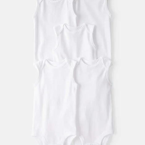 Baby 5-Pack Sleeveless Bodysuits - White | Carter's