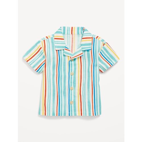 Printed Short-Sleeve Linen-Blend Shirt for Baby | Old Navy