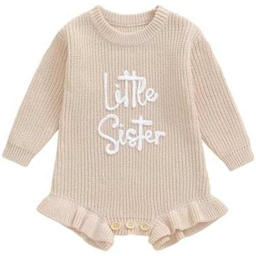 Big Sister Little Sister Matching Outfits Toddler Baby Girl Chunky Knit Sweater Warm Knitted Fall Winter Clothes