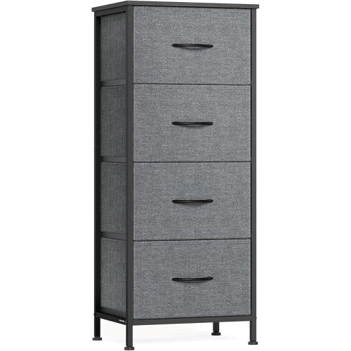 SONGMICS BELLAH Collection - Dresser for Bedroom, Chest of Drawers, Storage Organizer Unit, Closet, Entryway, Steel, 4 Drawers, Modern, Slate Gray ULGS314GN02S
