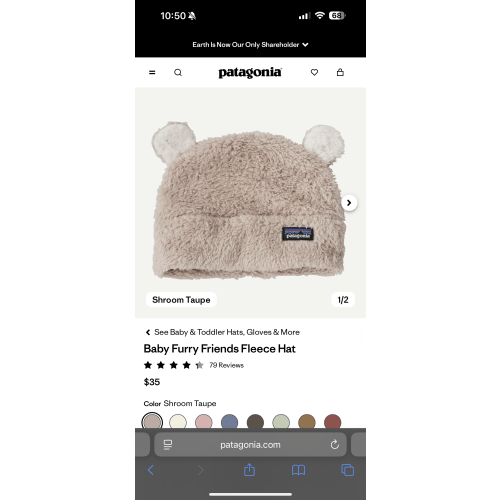 Patagonia Baby Furry Friends Fleece Hat