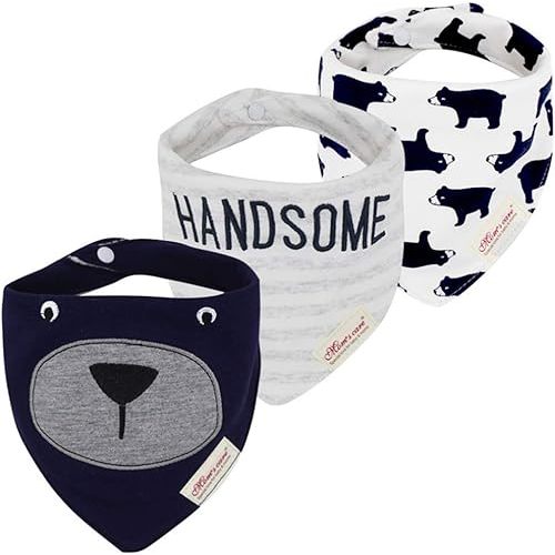 JN&LULU 3 Pack Newborn Baby Bibs Bandana Drool Bibs for Drooling Cotton Baby Gifts