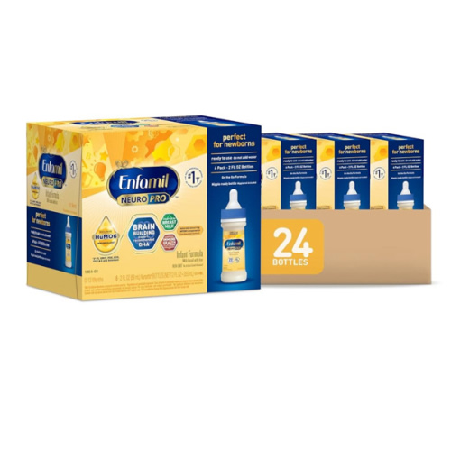 Enfamil NeuroPro Baby Formula, MFGM* 5-Year Benefit, Expert-Recommended Brain-Building Omega-3 DHA, Exclusive Immune Supporting HuMO6 Blend, Ready-to-Feed Infant Formula, Liquid, 2 Fl Oz, 6 Count (Pack of 4)