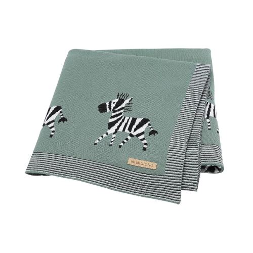 DovFanny Baby Blanket 100% Cotton Knitted Soft Blanket for Newbron with Lovely Zebra, 100 x 80cm Dark Green : Amazon.com.au: Baby