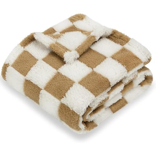 Baby Blanket Warm Cozy Reversible Checkerboard
