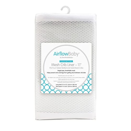 Breathable Mesh Liner for Full-Size Cribs (Gray, 11')
