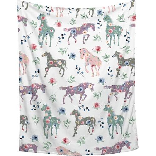Horse Blanket Ultra Soft Throw for Women Men, Decor for Couch Sofa Bed All Seasons, Blankets for Camping Travel Living Room, 30"x40"-Toddler Size for Baby/Pet